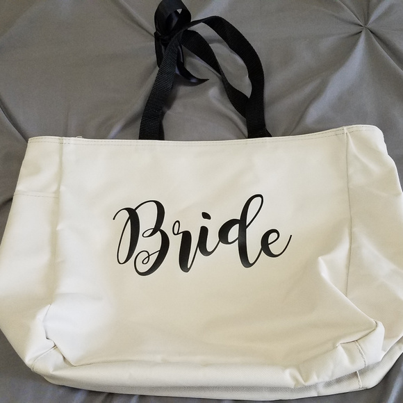 Unbranded Handbags - BRIDE PERSONALIZED BEIGE IVORY STONE TOTE BAG